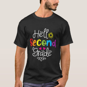 Hello Second Grade Fun 2nd Grade Byck To School Gi T-Shirt