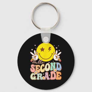 Hello Second Grade Fun Smile Face 2nd Grade Byck T Key Ring