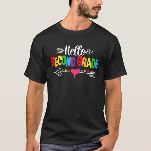 Hello Second Grade Funny 2Nd Grade Back To School T-Shirt (Front)