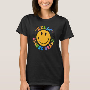 Hello Second Grade Happy New School Year Smile Fac T-Shirt