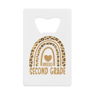 Hello Second Grade-Leopard Rainbow-Back to School
