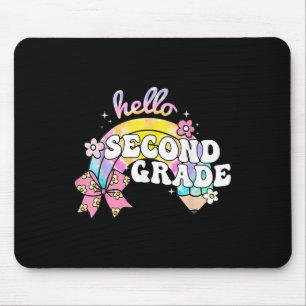 Hello Second Grade Pencil Bow Tie Dye Back To Scho Mouse Mat