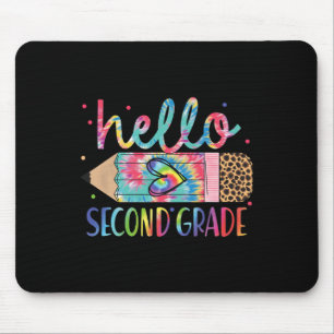 Hello Second Grade Pencil Tie Dye Back To School 2 Mouse Mat