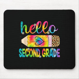 Hello Second Grade Pencil Tie Dye Back To School 2 Mouse Mat