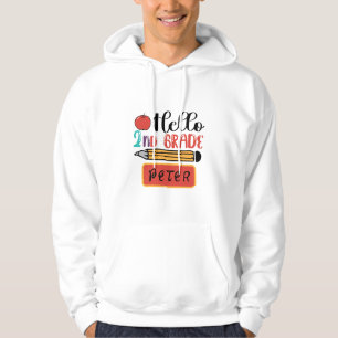 Hello Second Grade Personalised Back to School Fun Hoodie