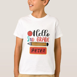 Hello Second Grade Personalised Back to School Fun T-Shirt