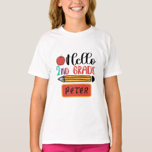 Hello Second Grade Personalised Back to School Fun T-Shirt