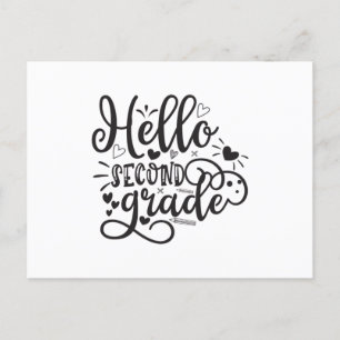 Hello Second Grade Postcard