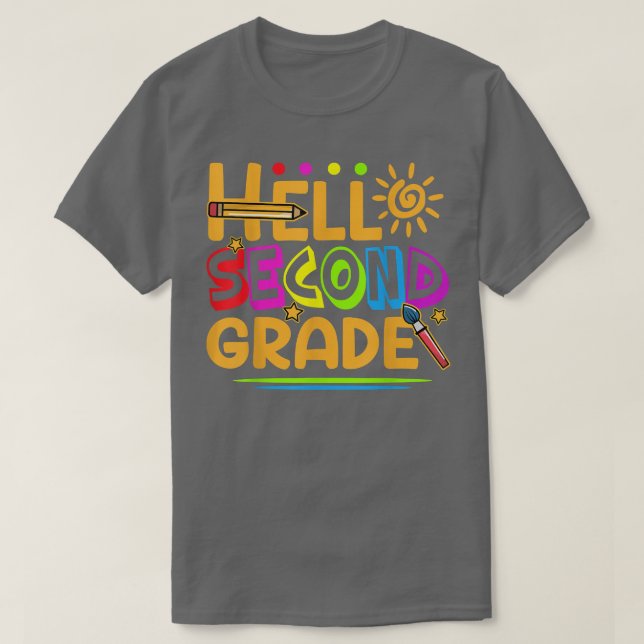 Hello Second Grade Shirt Fun 2nd Grade Back to Sch (Design Front)