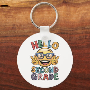 Hello Second Grade Teacher 2nd Grade Back School Key Ring