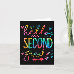 Hello Second Grade Teacher Student Back To School Card