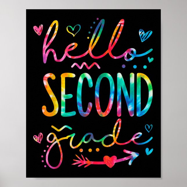 Hello Second Grade Teacher Student Back To School  Poster (Front)