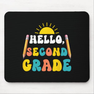 Hello Second Grade Teacher Students 2nd Grade Back Mouse Mat