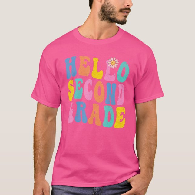Hello Second Grade Teacher Team Back To School Gro T-Shirt (Front)