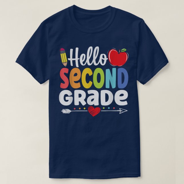 Hello Second Grade Team 2nd Grade Back To School F T-Shirt (Design Front)