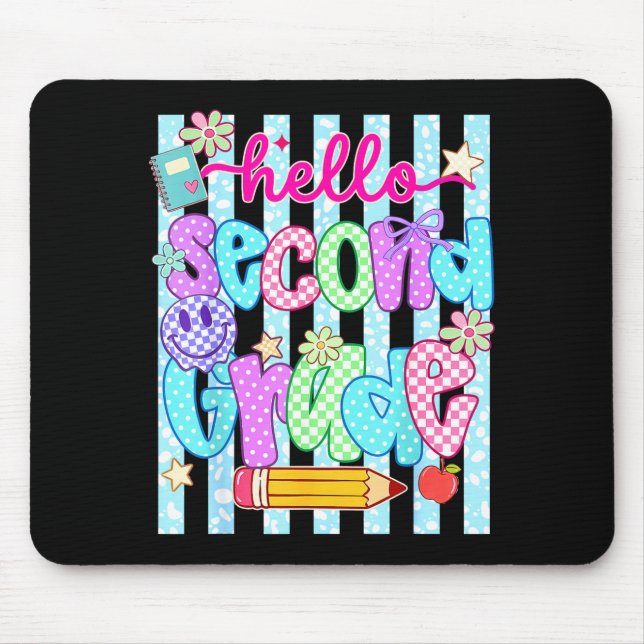Hello second grade team 2nd grade back to school mouse mat (Front)