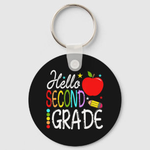 Hello Second Grade Team 2nd Grade Back to School T Key Ring