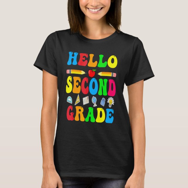 Hello Second Grade Team 2nd Grade Back To School T T-Shirt (Front)