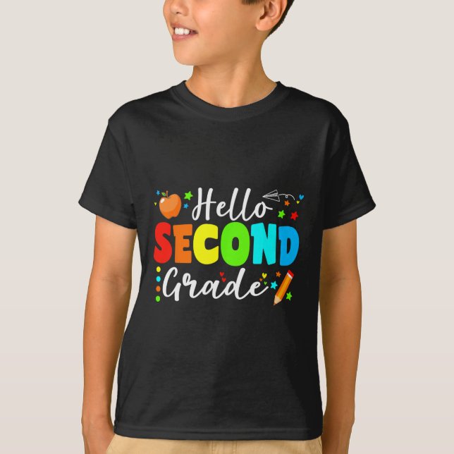 Hello Second Grade Team 2nd Grade Back To School T T-Shirt (Front)