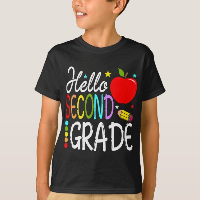 Hello Second Grade Team 2nd Grade Back to School T T-Shirt (Front)