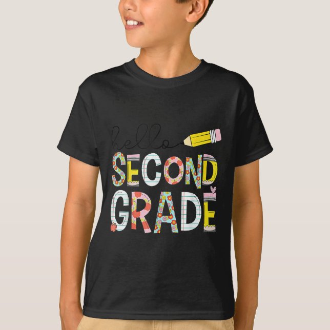 Hello Second Grade Team 2nd Grade Back To School T T-Shirt (Front)