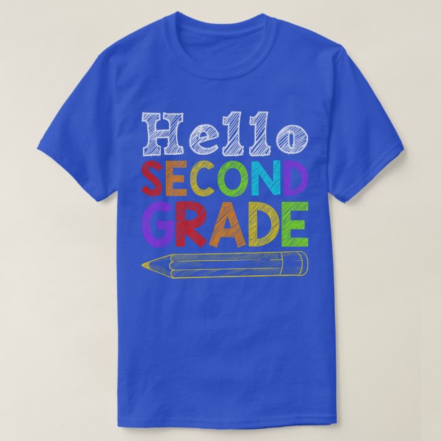 Hello Second Grade Team 2nd Grade Back To School T T-Shirt (Design Front)