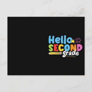 Hello Second Grade Team 2nd Grade Vibes First Day  Postcard