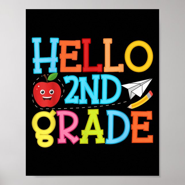 Hello Second Grade Team Back To School  Poster (Front)