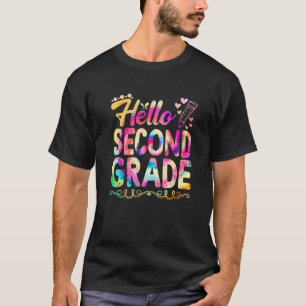 Hello Second Grade Tie Dye First Day Cute Back To T-Shirt