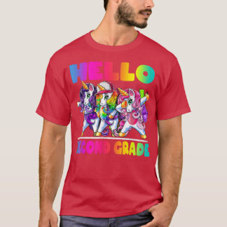 Hello Second Grade Unicorn Back To School Girls  T-Shirt