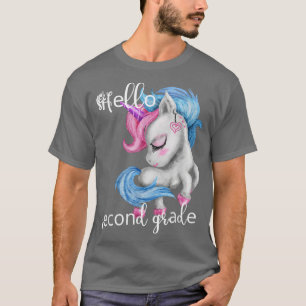 Hello Second Grade Unicorn Back To School Teacher T-Shirt