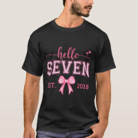 Hello Seven Est 2018 Coquette Bow 7th Birthday Gir