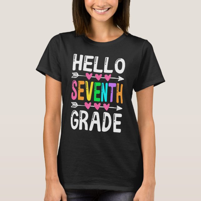 Hello Seventh Grade Back To School Men Women Boy G T-Shirt (Front)