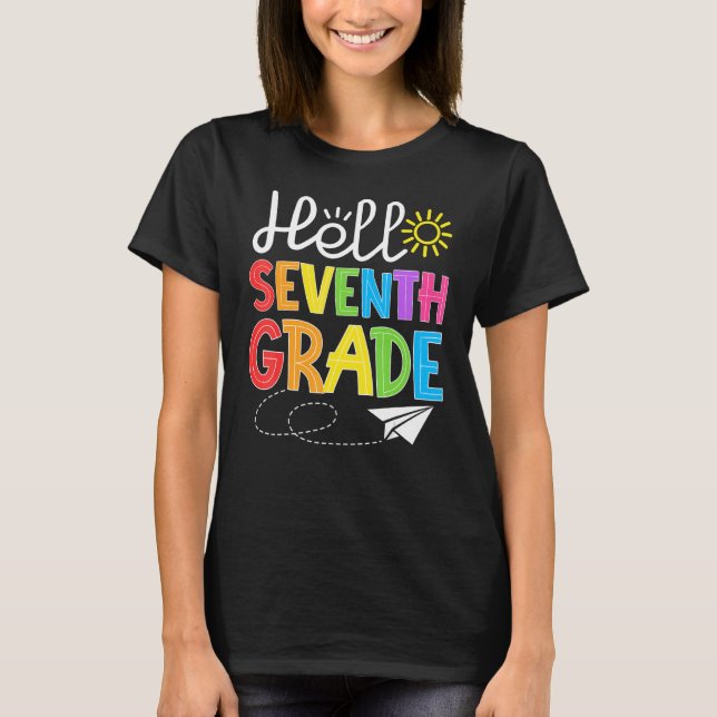Hello Seventh Grade Fun 7Th Grade Backto School    T-Shirt (Front)