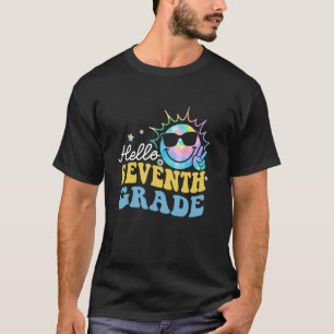 Hello Seventh Grade Fun Colorful Back to School Re T-Shirt
