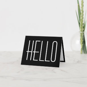 Hello Simple Minimalist Typography Black & White Card