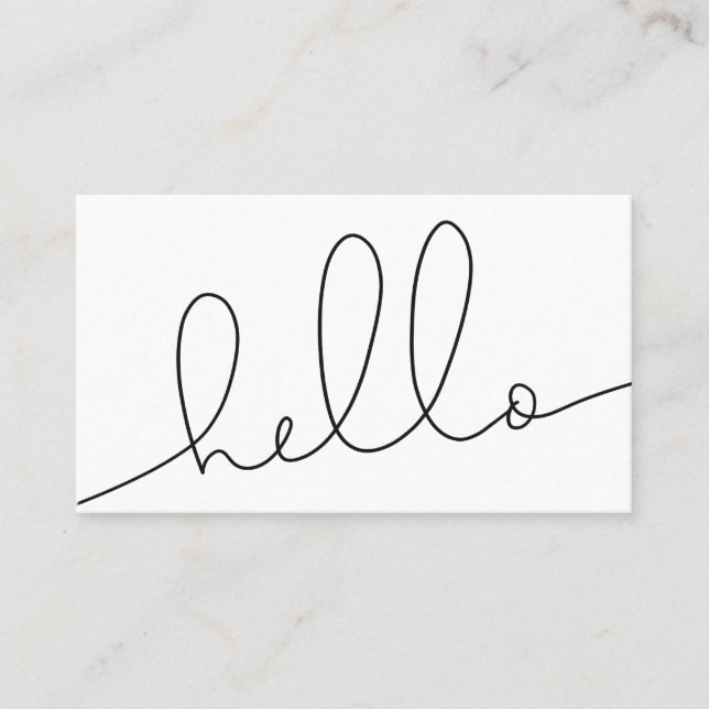 Hello Simple Script Modern Business Card (Front)