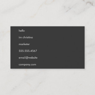 Hello Simple Text Business Card