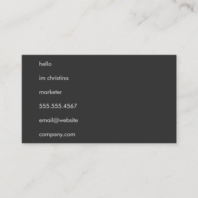 Hello Simple Text Business Card (Front)
