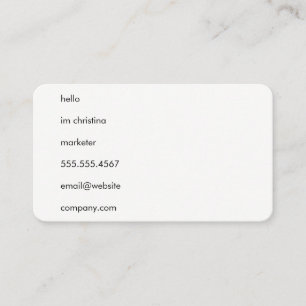 Hello Simple Text Business Card