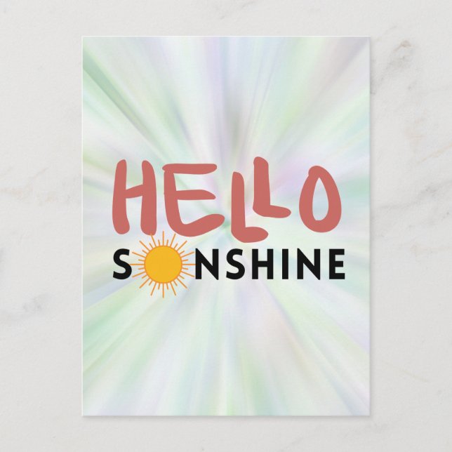 Hello Sonshine, Sun Rays, Summer vibes Postcard (Front)