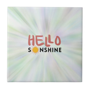 Hello Sonshine, Sun Rays, Summer vibes Tile