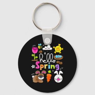 Hello Spring And Easter Day 2025 Bunny Rabbit Spri Key Ring