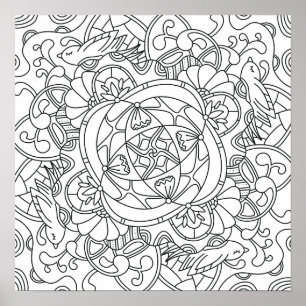 Hello Spring: Beautiful Colouring Page for Adults Poster