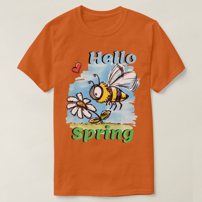 Hello spring bee Long Sleeve  T-Shirt (Design Front)