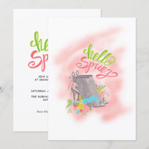 Hello Spring Birthday Tea Party Invitation
