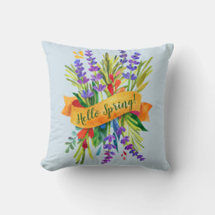 Hello Spring Bouquet Pillow