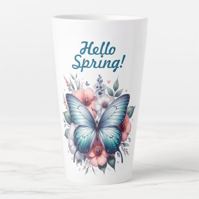 Hello Spring Butterfly-96282 Latte Mug (Front)
