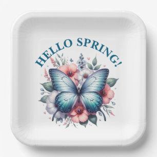 Hello Spring Butterfly-96282 Paper Plate