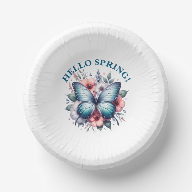 Hello Spring Butterfly-96282 Paper Plate (Front)